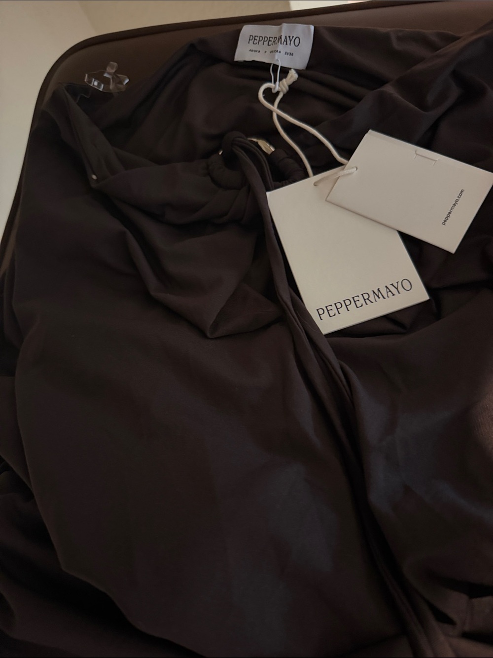 Peppermayo Dark Brown Halter Mini Dress - Picture 3 of 3